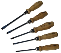 5-piece Felo Wood Handled Screwdriver Set Wood Handle Screwdriver Set, Wooden Screwdrivers, Screwdriver Set, Felo, Screwdrivers, 5-piece wood handled screwdriver set, copyright by Leon A. Frechette and C.R.S., Inc.